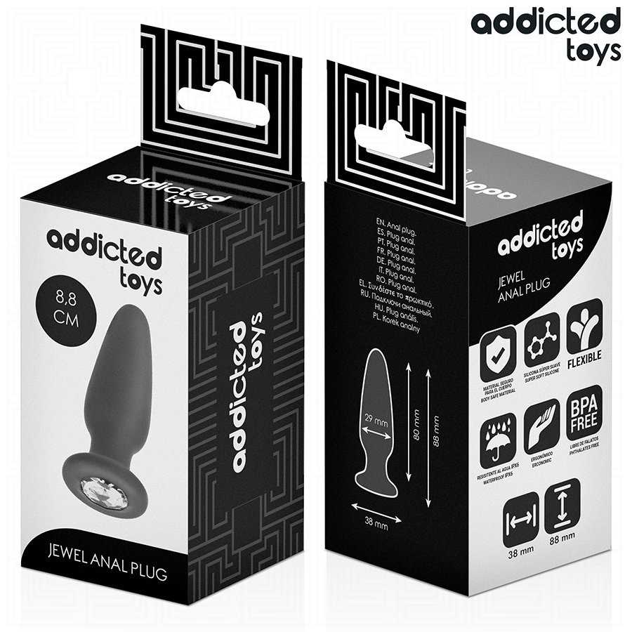 Addicted Toys - Plug Anal de Silicona con Joya Talla S