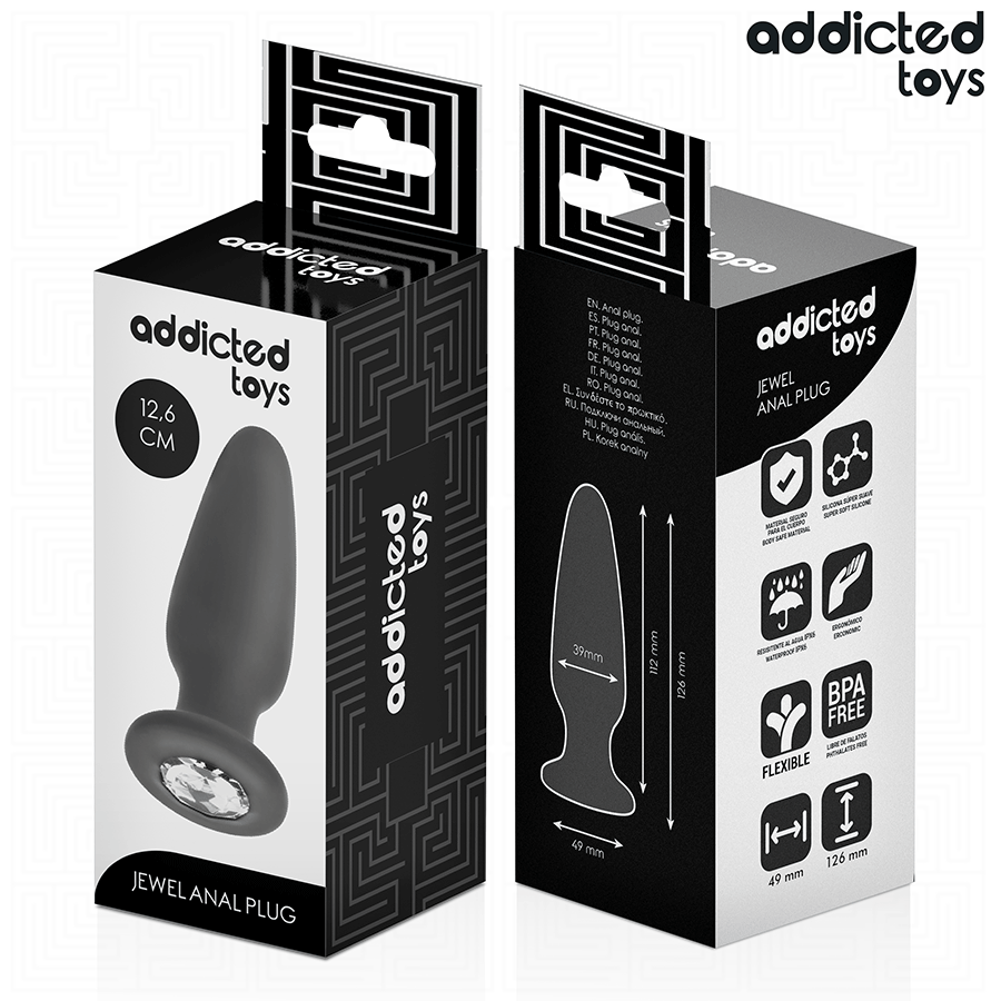 Anal Plug con Joya de Silicona Talla L 12,6 cm - ADDICTED TOYS