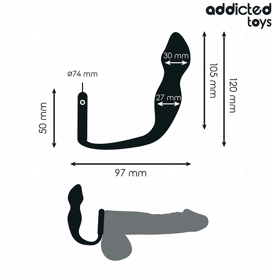 Addicted Toys Anal Plug with Ring Silicone Model 2