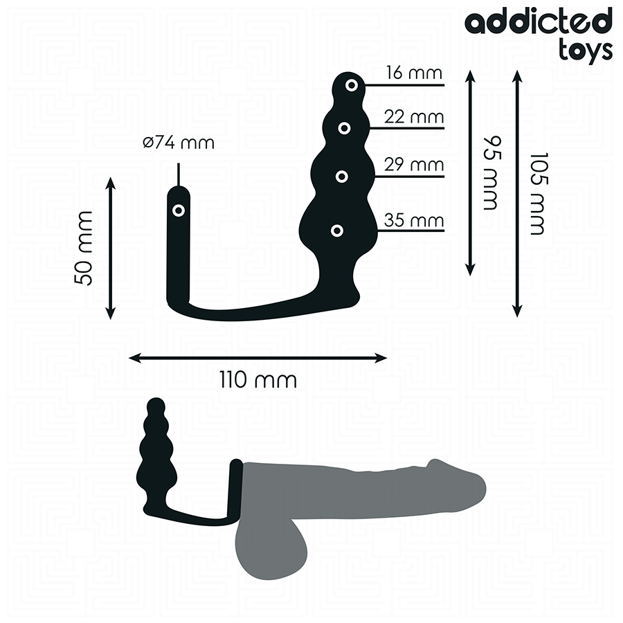 Anal Plug with Ring Silicone Model 5 - ADDICTED TOYS