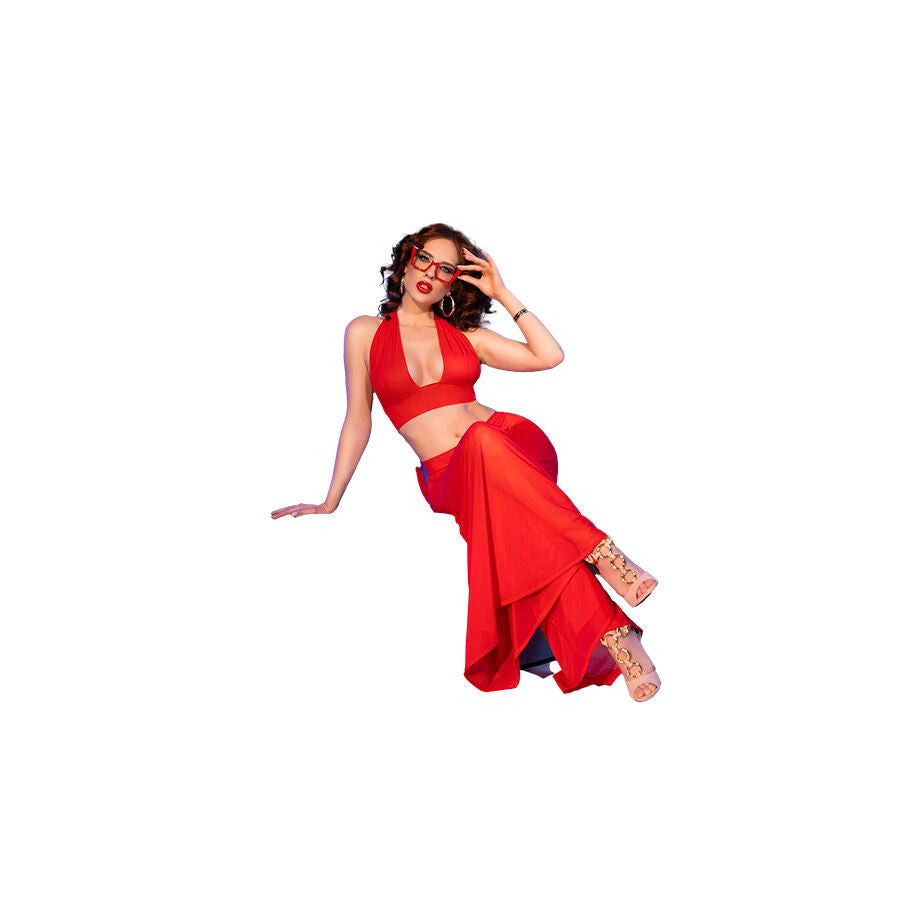 Chilirose CR 4857 Conjunto Rojo Top y Pantalones Talla XL