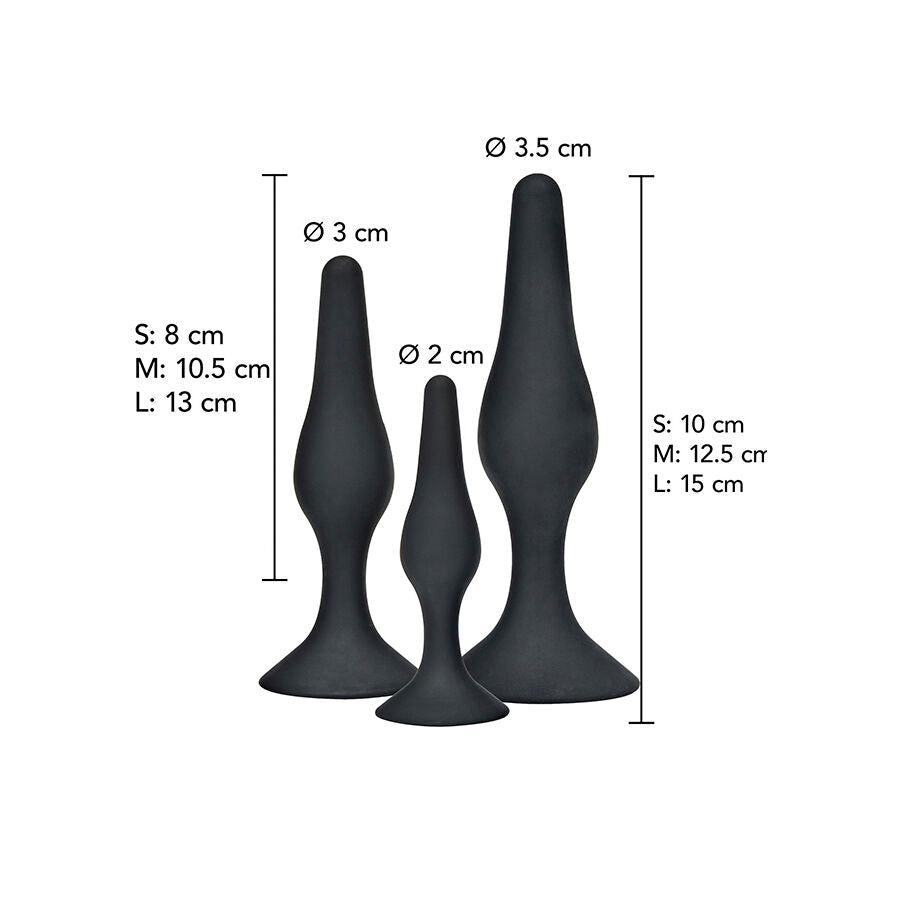 Toyjoy Anal Play Curvy Companions - Set 3 Piezas Negro