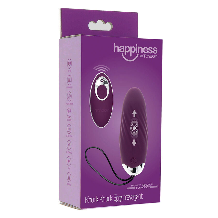Toyjoy Happiness Knock Knock Eggstavagant Vibrator con Control Remoto Púrpura