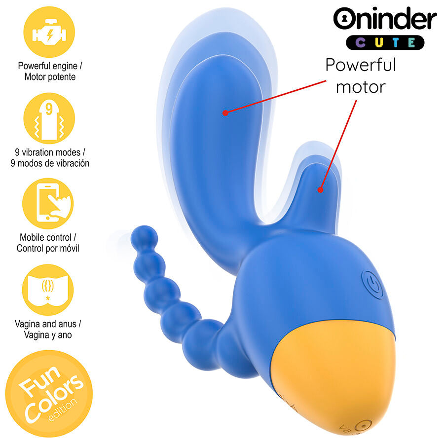 Oninder Cute Love 3 Some Triple Vibrator con Control App