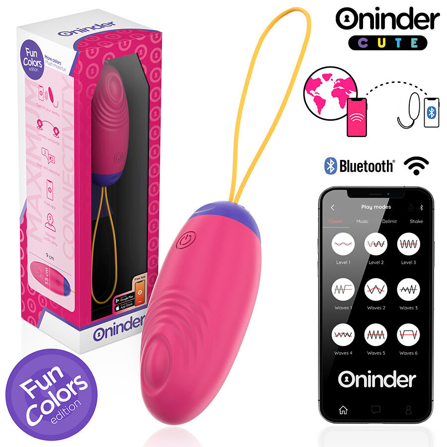 Oninder Cute Love Pleasure Vibro-Wave Tapping Silicone Egg con App