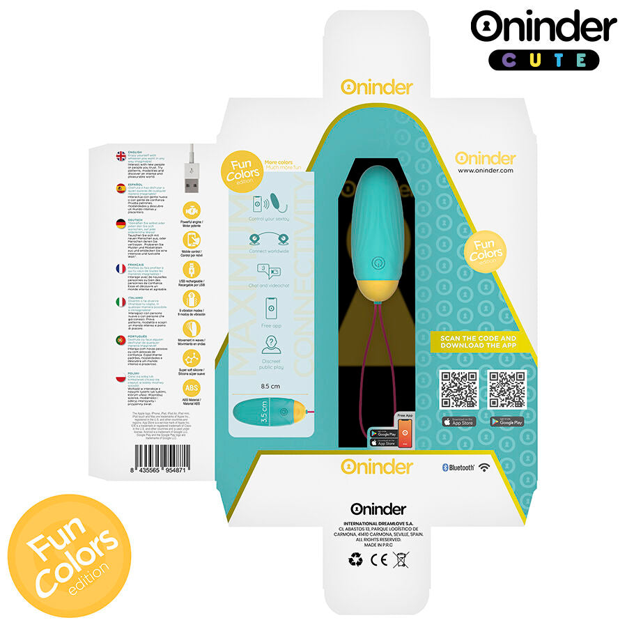 Oninder Cute Love Pleasure - Huevo Vibrador con Gemas de Silicona