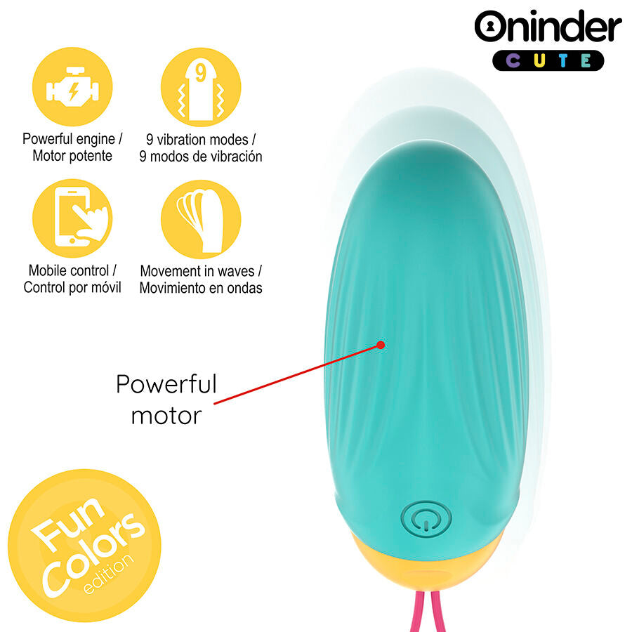 Oninder Cute Love Pleasure - Huevo Vibrador con Gemas de Silicona