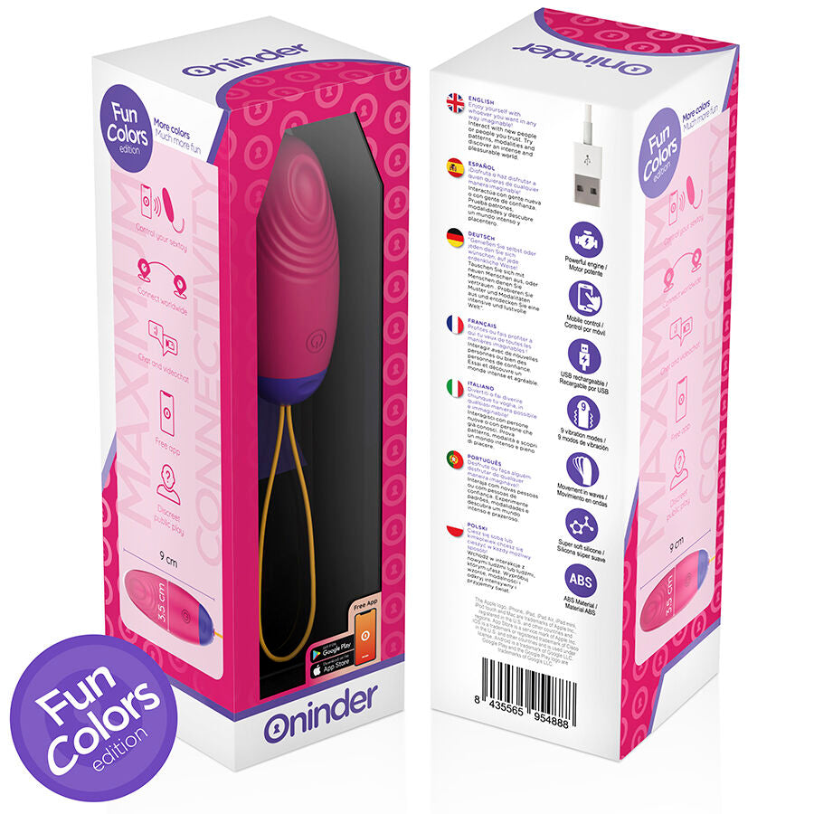 Oninder Cute Love Pleasure Vibro-Wave Tapping Silicone Egg con App