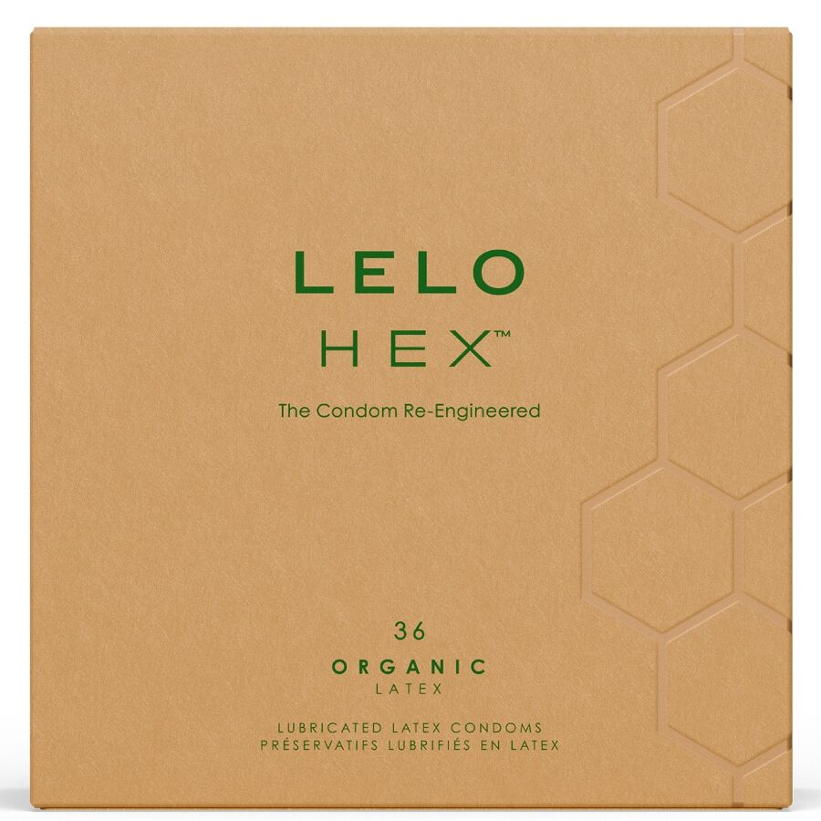 LELO HEX Organic Condones 36 Unidades - Látex Biodegradable Premium