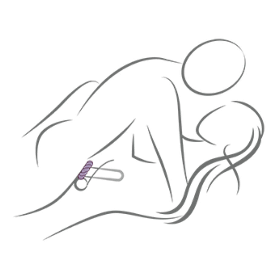 Rocks-Off Twist Black Silicone Masturbator Ring