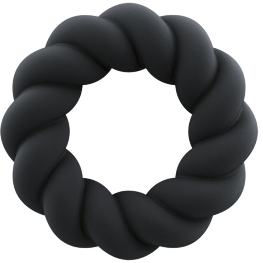 Rocks-Off Twist Black Silicone Masturbator Ring