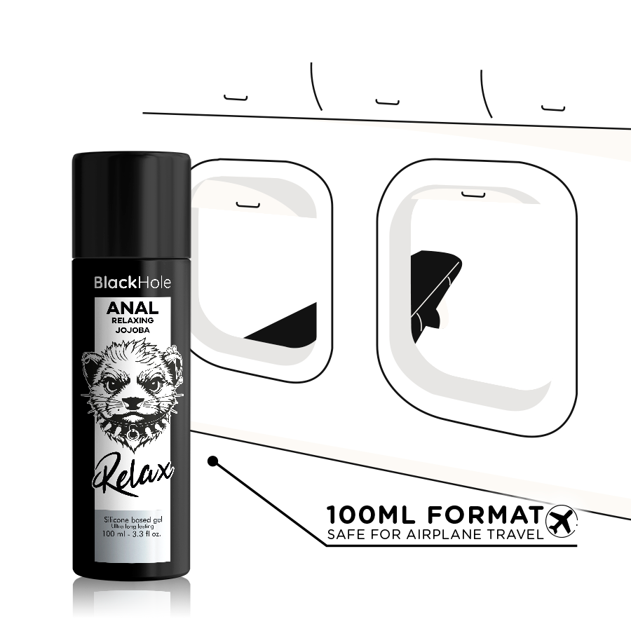 BLACK HOLE Anal Relaxing - Lubricante con Base Silicona y Jojoba 100 ml