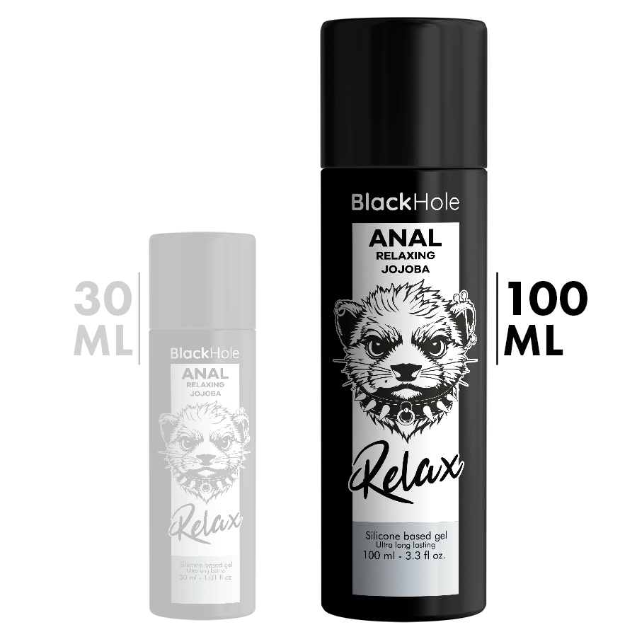 BLACK HOLE Anal Relaxing - Lubricante con Base Silicona y Jojoba 100 ml