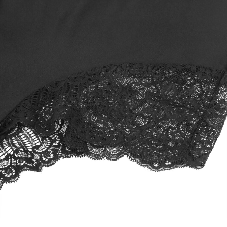 Teddy Black Floral Lace Subblime - Camisón Sensual con Encaje Beige L/XL