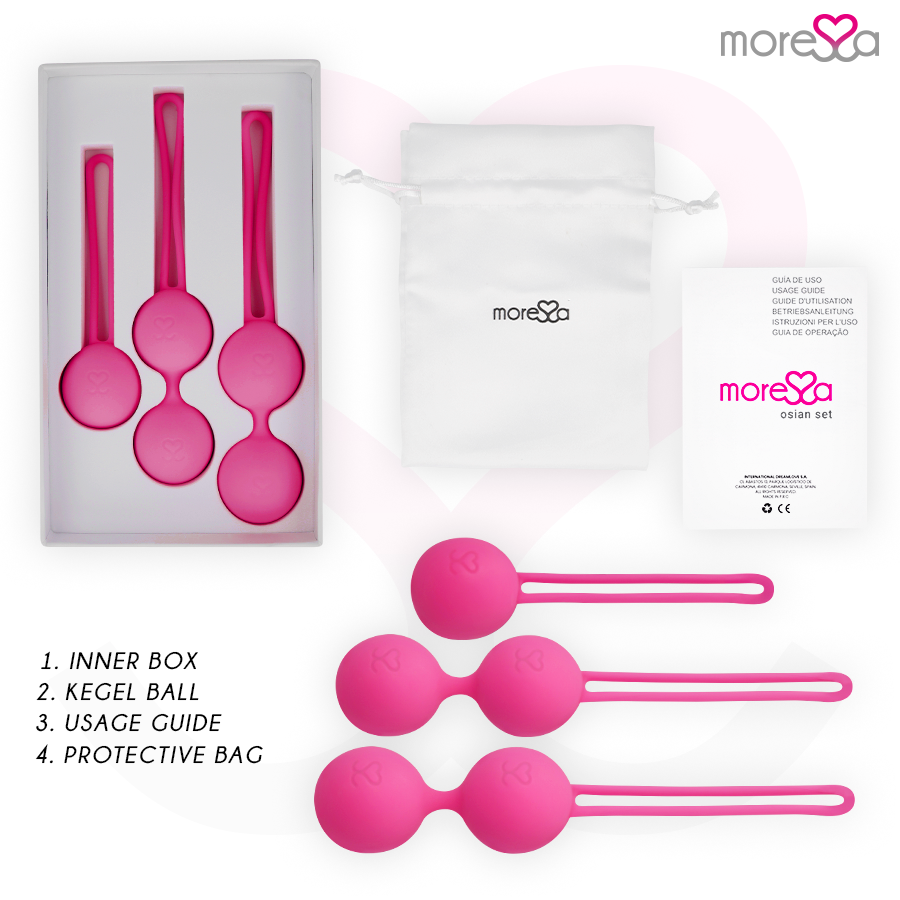 Moressa Osian Set Premium - Bolas de Silicona Rosa (3 Piezas)