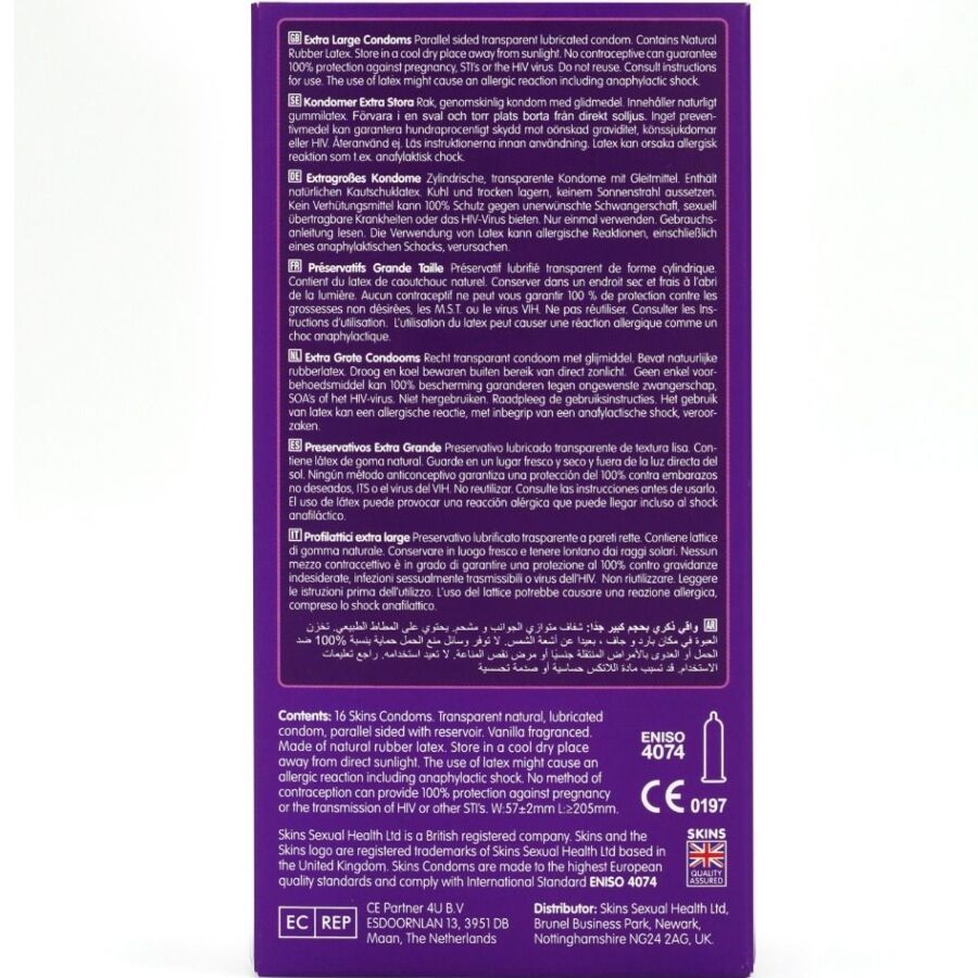 Skins Extra Large Premium Condoms Pack 16 - Protección y Comodidad