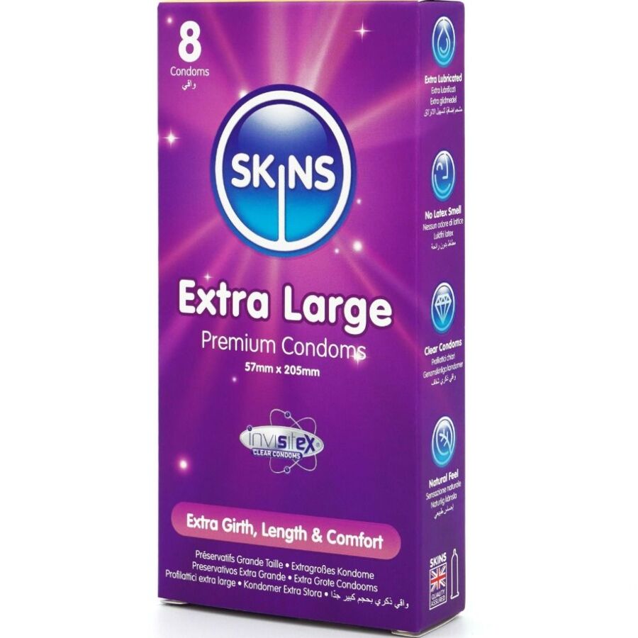 Skins Extra Large Premium Condoms - Pack 8 Unidades