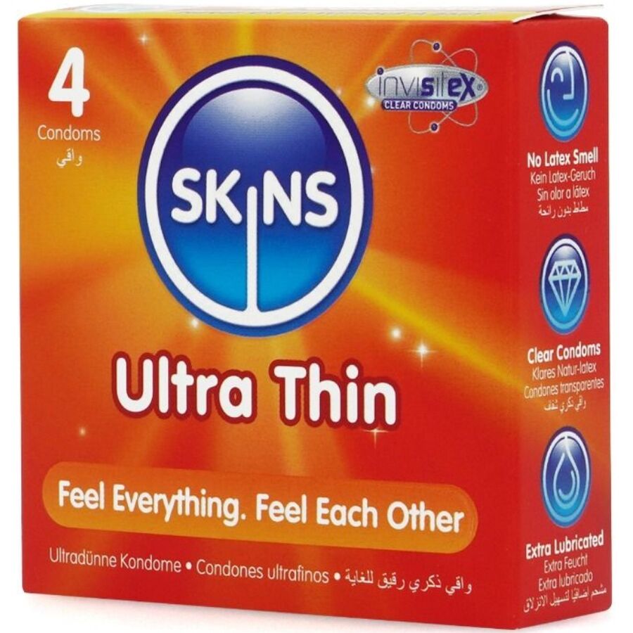 Skins Ultra Thin Premium Condoms Pack 4 - Preservativos Ultrafinos