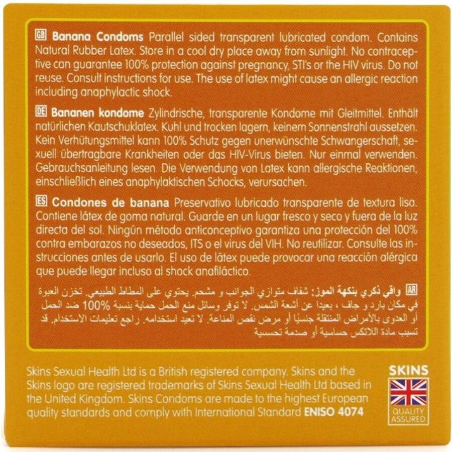 Skins Banana Premium Condoms Pack 4 - Protección Fiable