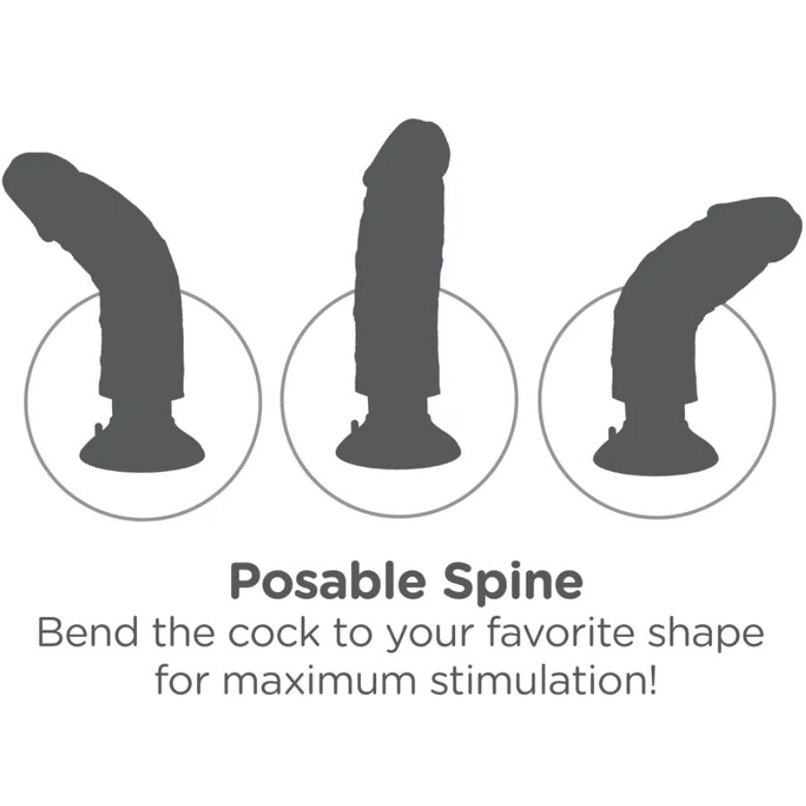 King Cock Vibrating Cock Brown 20.32 cm
