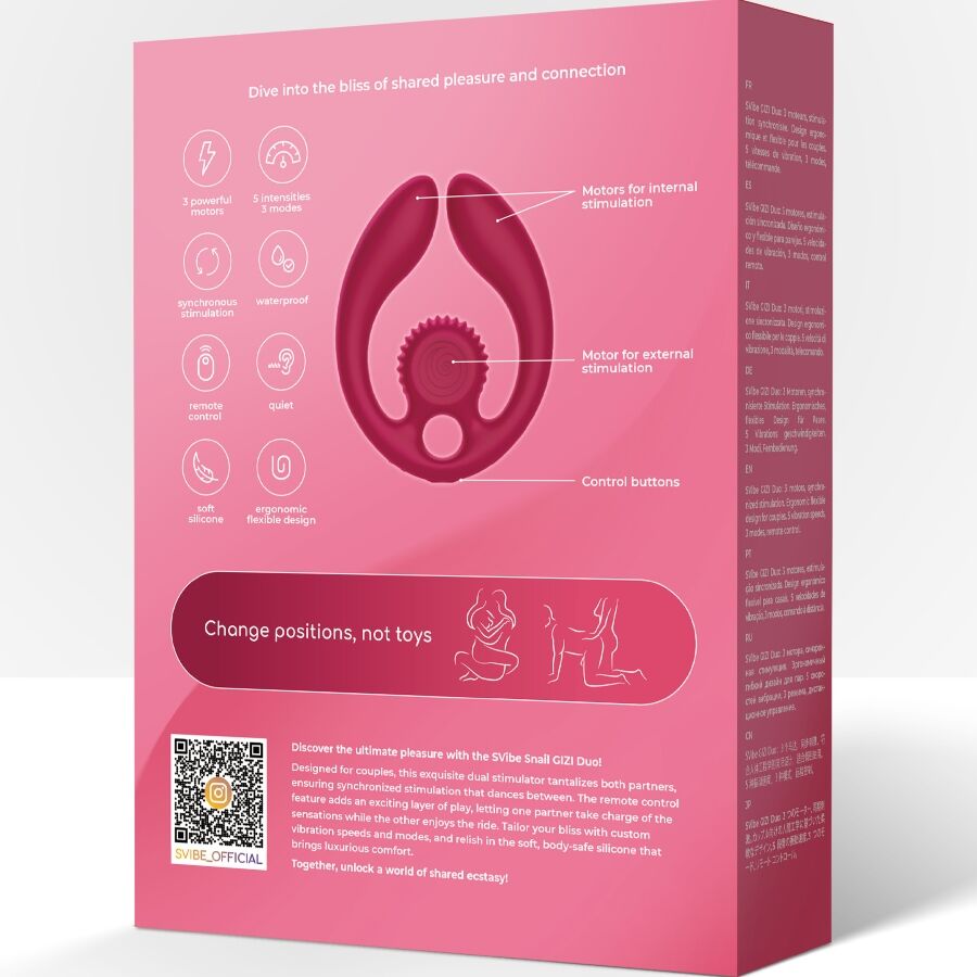 Snail Vibe Gizi Duo - Estimulador Sincronizado para Parejas con Mando a Distancia
