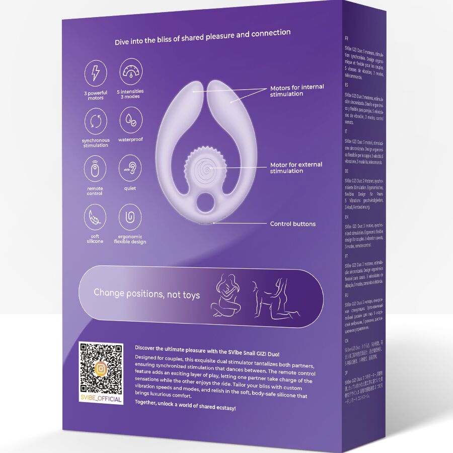 Snail Vibe Gizi Duo - Estimulador para Parejas con Control Remoto Lila