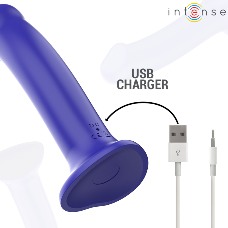 Intense Victoria Vibrador con Ventosa y Control Remoto 10 Funciones Azul
