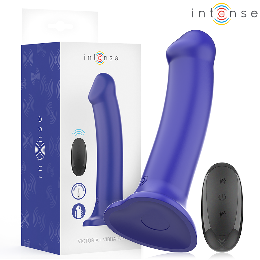 Intense Victoria Vibrador con Ventosa y Control Remoto 10 Funciones Azul