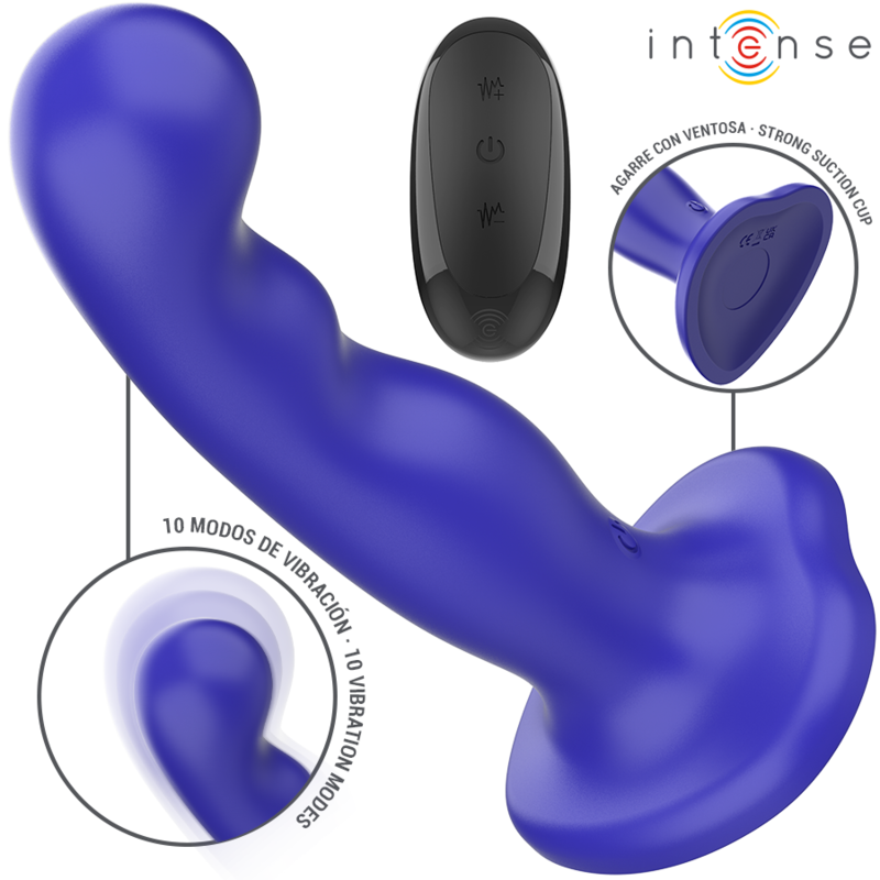 Intense Shorty Vibrator con Ventosa y Control Remoto Azul