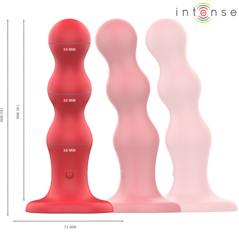 Vibrador Intense con Ventosa y Control Remoto Rojo