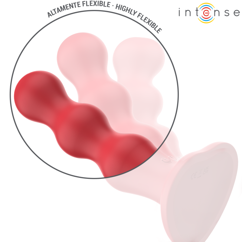 Vibrador Intense con Ventosa y Control Remoto Rojo