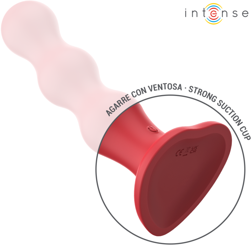 Vibrador Intense con Ventosa y Control Remoto Rojo
