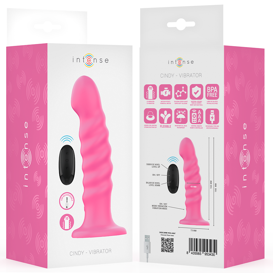 Intense Cindy Vibrator Tamaño L - Diseño Espiral con Control Remoto