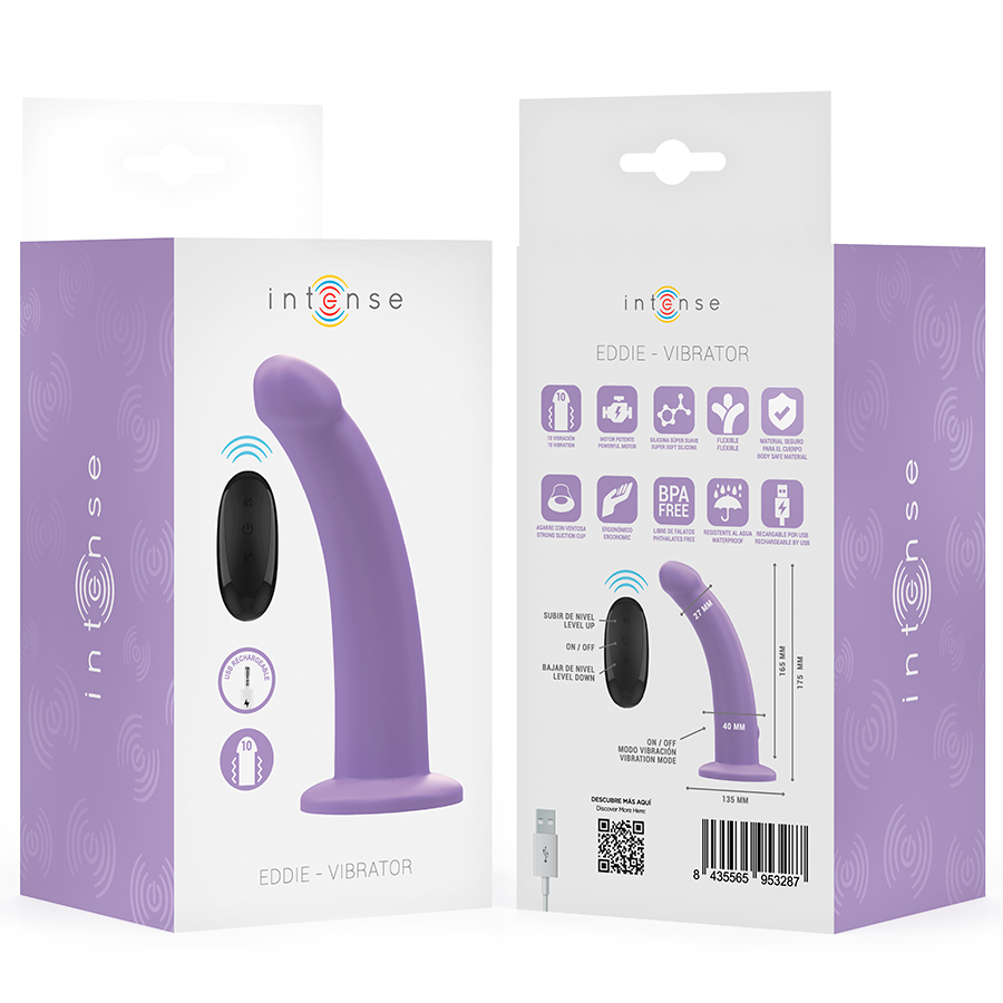 Vibrador Eddie 17.5 cm con Control Remoto - 10 Modos de Vibración
