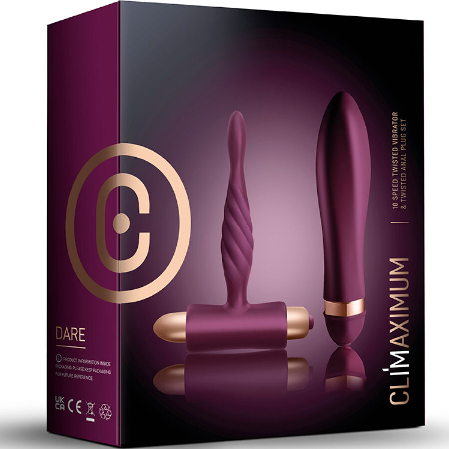 Climaximum Dare Kit - Vibrador Twisted + Plug Anal Principiantes