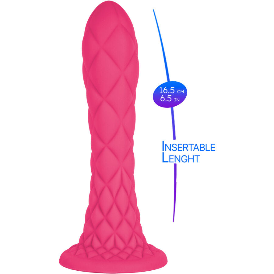 Silexd Dreamy Dildo Fantasy Silicona Líquida Termorreactiva Fucsia 18.5 cm
