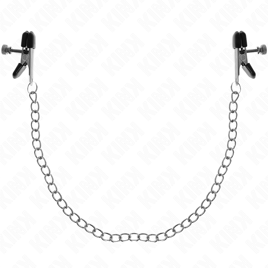Kink Flat Chain Nipple Clamps Silver - Pinzas para Pezones con Cadena 34 cm