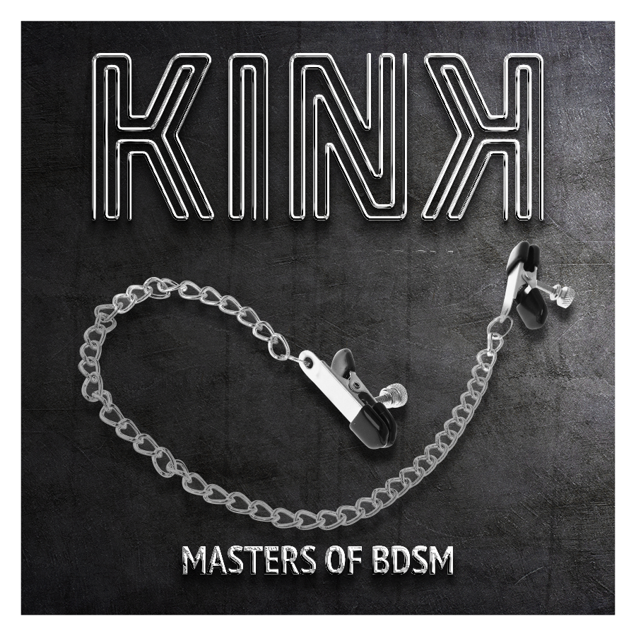 Kink Flat Chain Nipple Clamps Silver - Pinzas para Pezones con Cadena 34 cm