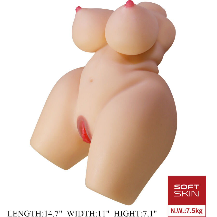 CRAZY BULL Grace - Torso Femenino Realista TPR con Doble Estimulación