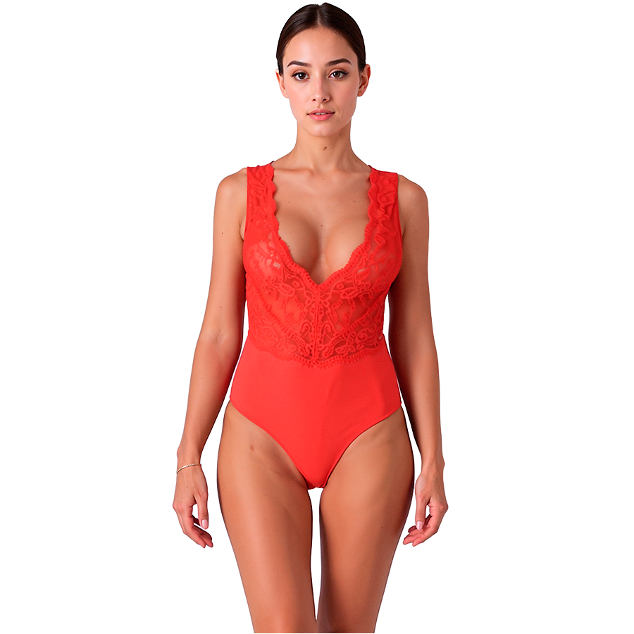 Passion Evalie Body Red - Bodystocking de Red Sexy S/M