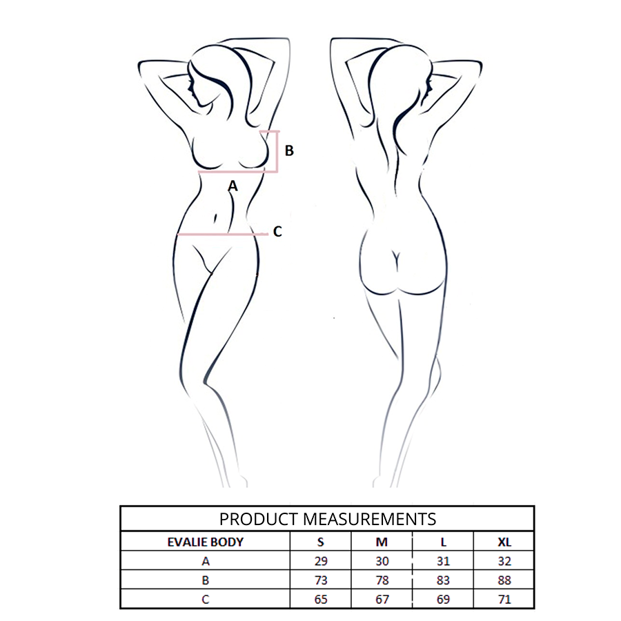 Passion Evalie Body Red L/XL - Teddy Sensual en Tul y Guipur