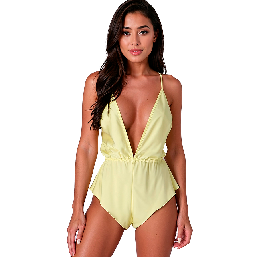 Passion Sensie Body Lemon L/XL - Lencería Sensual con Tirantes Ajustables