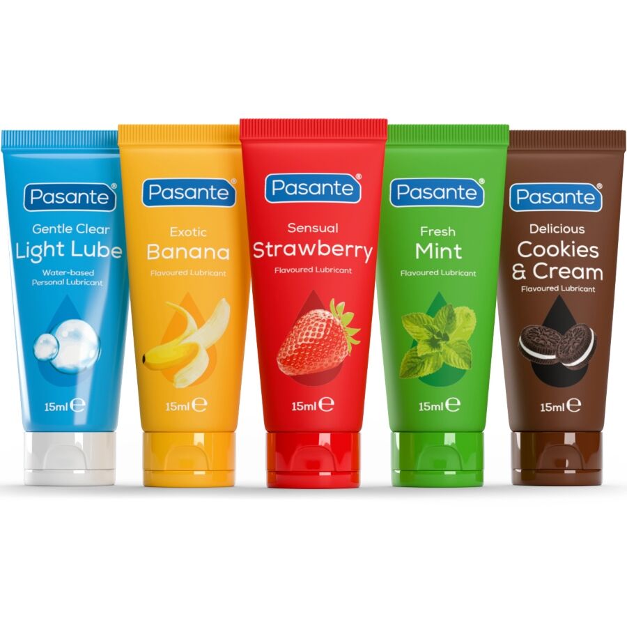 Pasante Pack Lubricantes Sabores Surtidos 5 Unidades x 15 ml