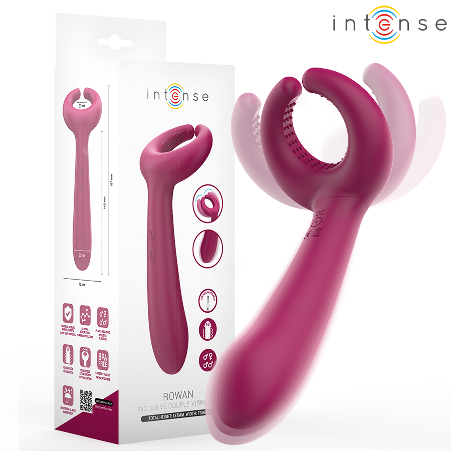 Intense Rowan Inclusive - Vibrador para Parejas Ergonómico Recargable USB