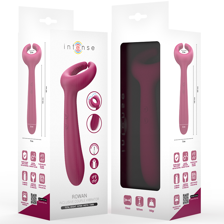 Intense Rowan Inclusive - Vibrador para Parejas Ergonómico Recargable USB