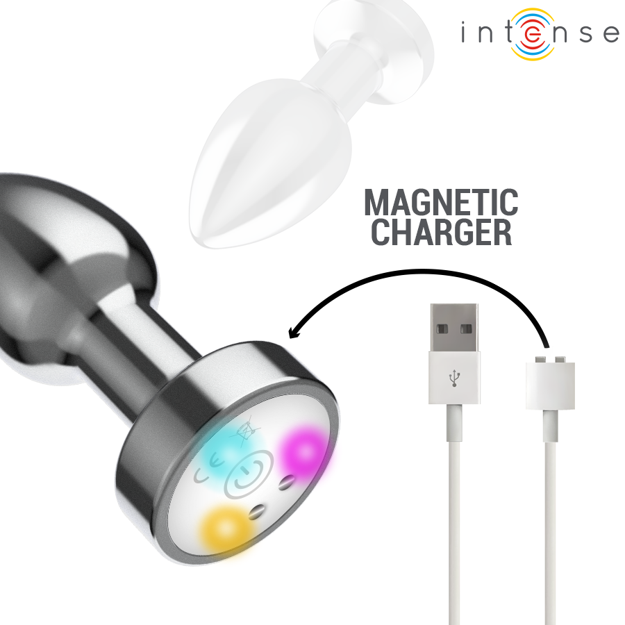 Intense Vibrating Metal Anal Plug M con LED y Control Remoto