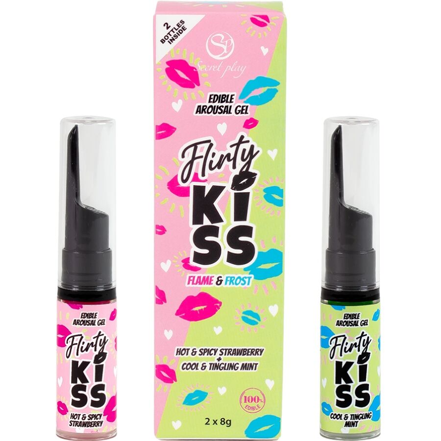 Secretplay Flirty Kiss Gels Sabor Fresa y Menta - Pack Doble 2x8gr