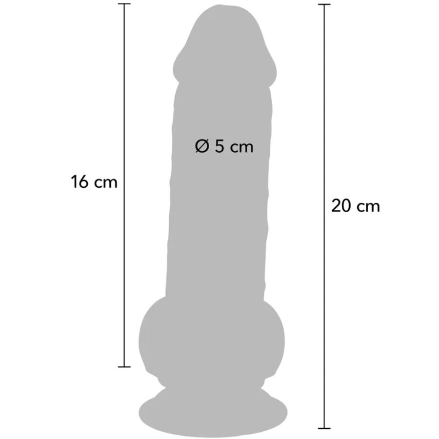 Get Real Deluxe Realista con Testículos Extra Grueso 20 cm
