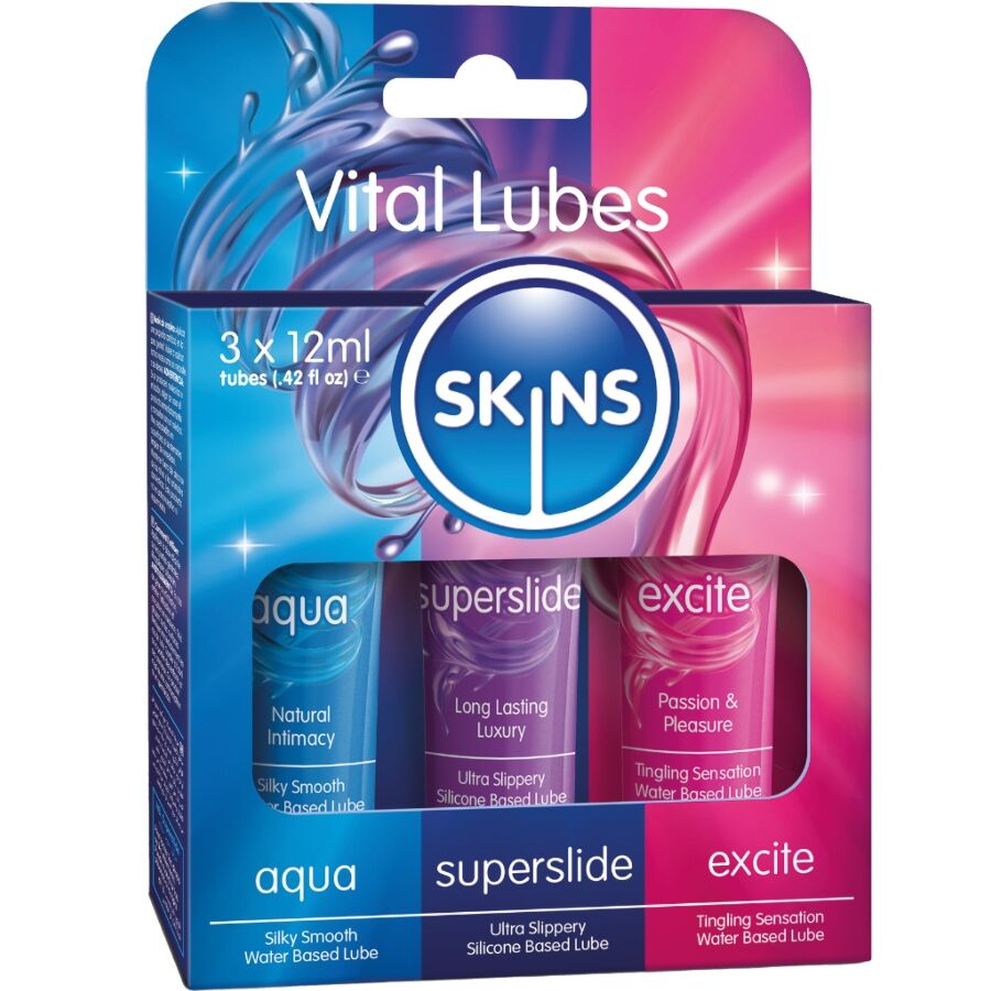 SKINS Vital Lubes Kit - 3 Lubricantes Variados 12ml