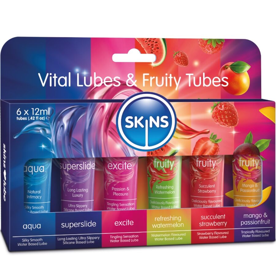 Skins Vital & Fruity Lubes Kit - Pack 6 Tubos de 12 ml